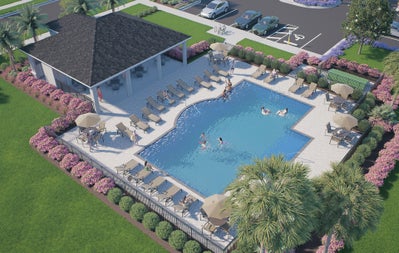 Leela Reserve Amenity Pool Overhead Rendering. Tavares, FL New Homes