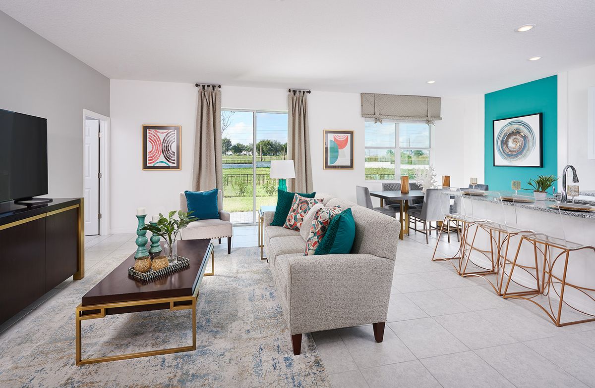 Excite Great Room. Tarpon Bay New Homes in Haines City, FL