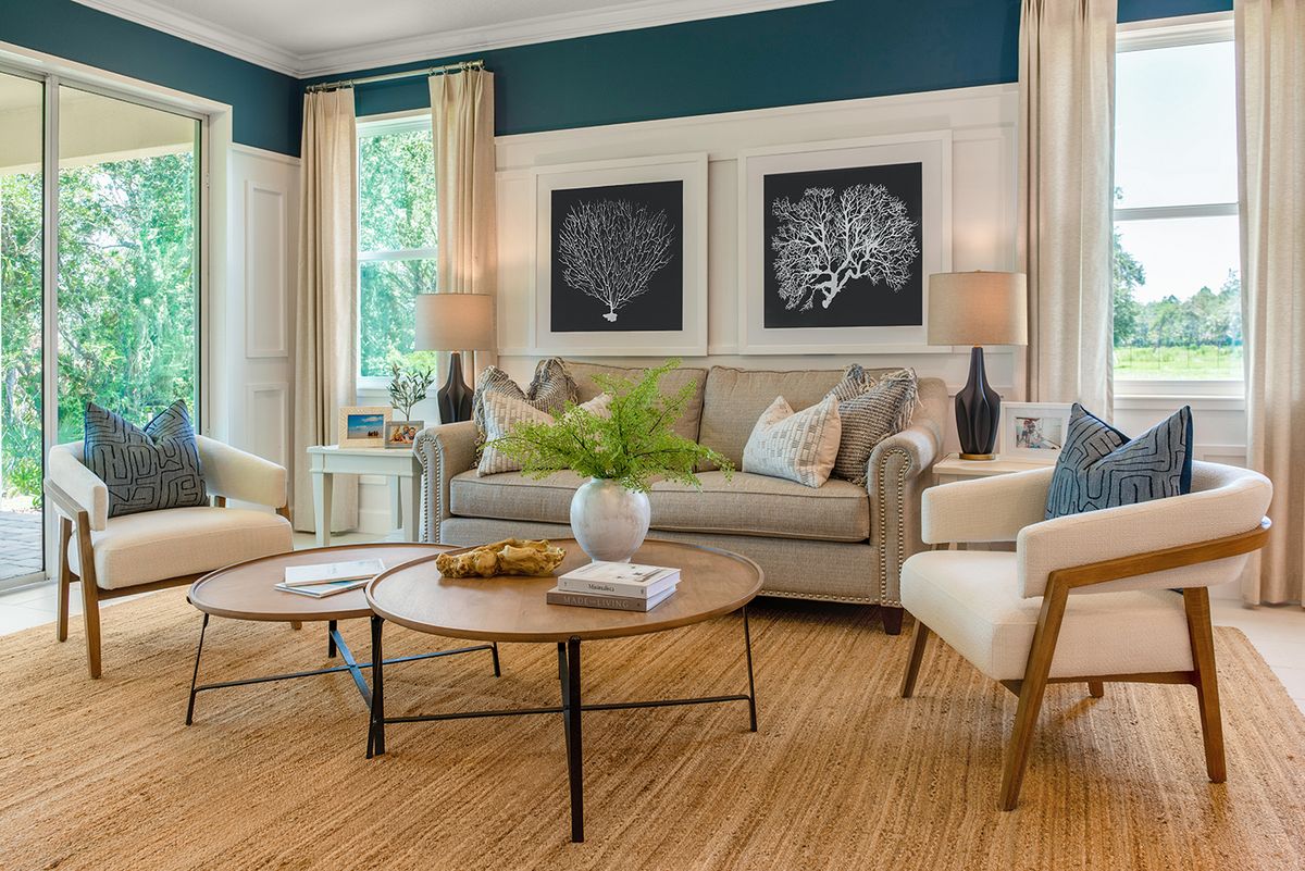 Hampton Living Room. Marisol Pointe at MiraBay Florida Series New Homes in Apollo Beach, FL