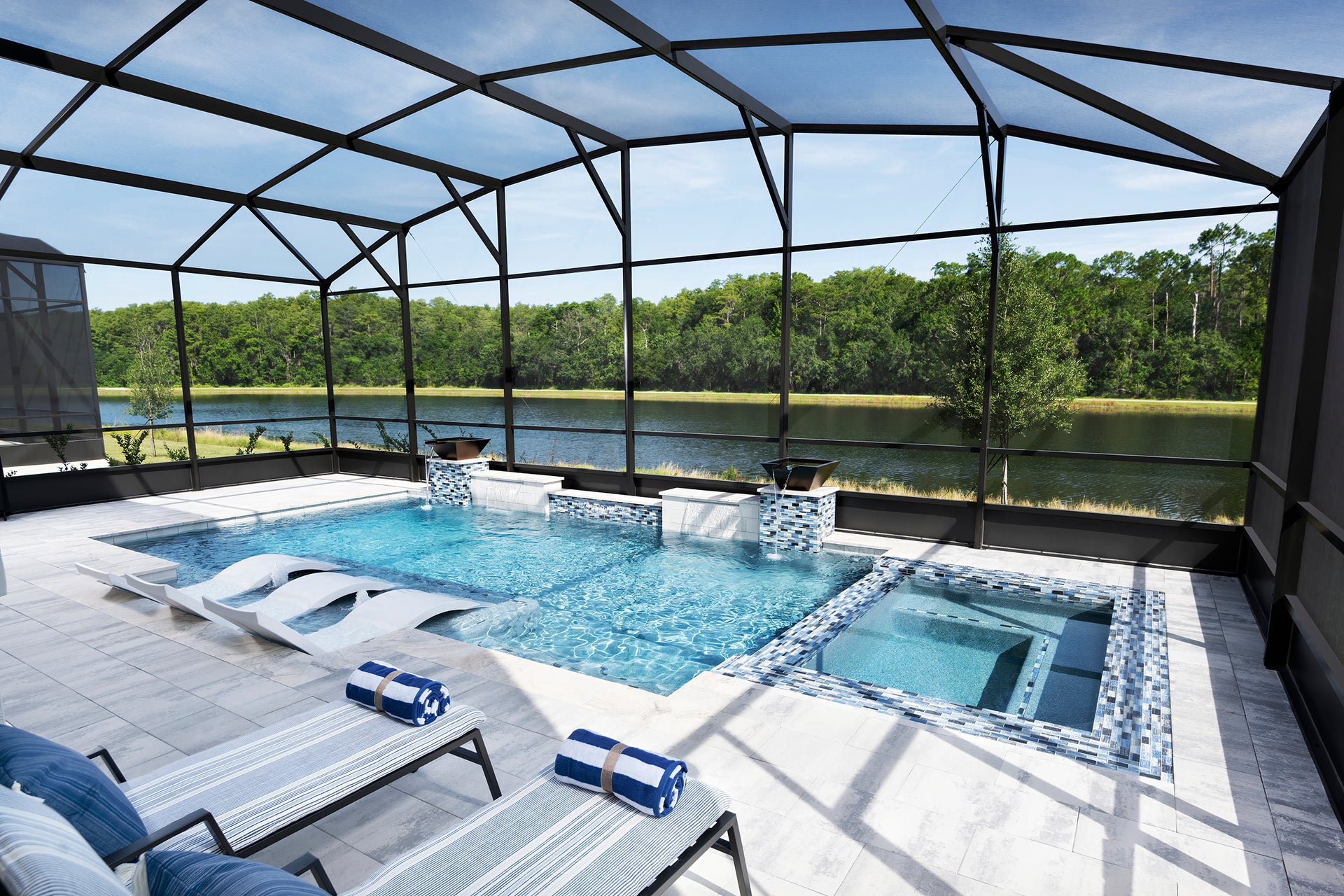 Sandalwood II Patio & Pool. Elevated at Sonoma Resort New Homes in Kissimmee, FL